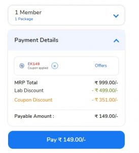 Medibuddy FLASH SALE LOOT : Swift Health Checkup (40+ Tests) worth Rs.999 at Just Rs.149