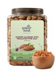 Paper Boat Premium Smoked and Roasted Almonds Himalayan Pink Salt, Healthy Snack - Salted Badam, Reusable Jar